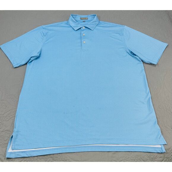 Peter Millar Shirt Mens X Large Blue X Geometric AOP Summer Comfort Performance - Picture 2 of 8
